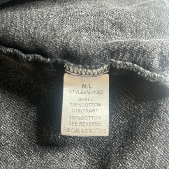 Oli & Hali Black Gray Mineral Washed Checkered Taw Edge Denim Shacket Sz M/L - Picture 6 of 9